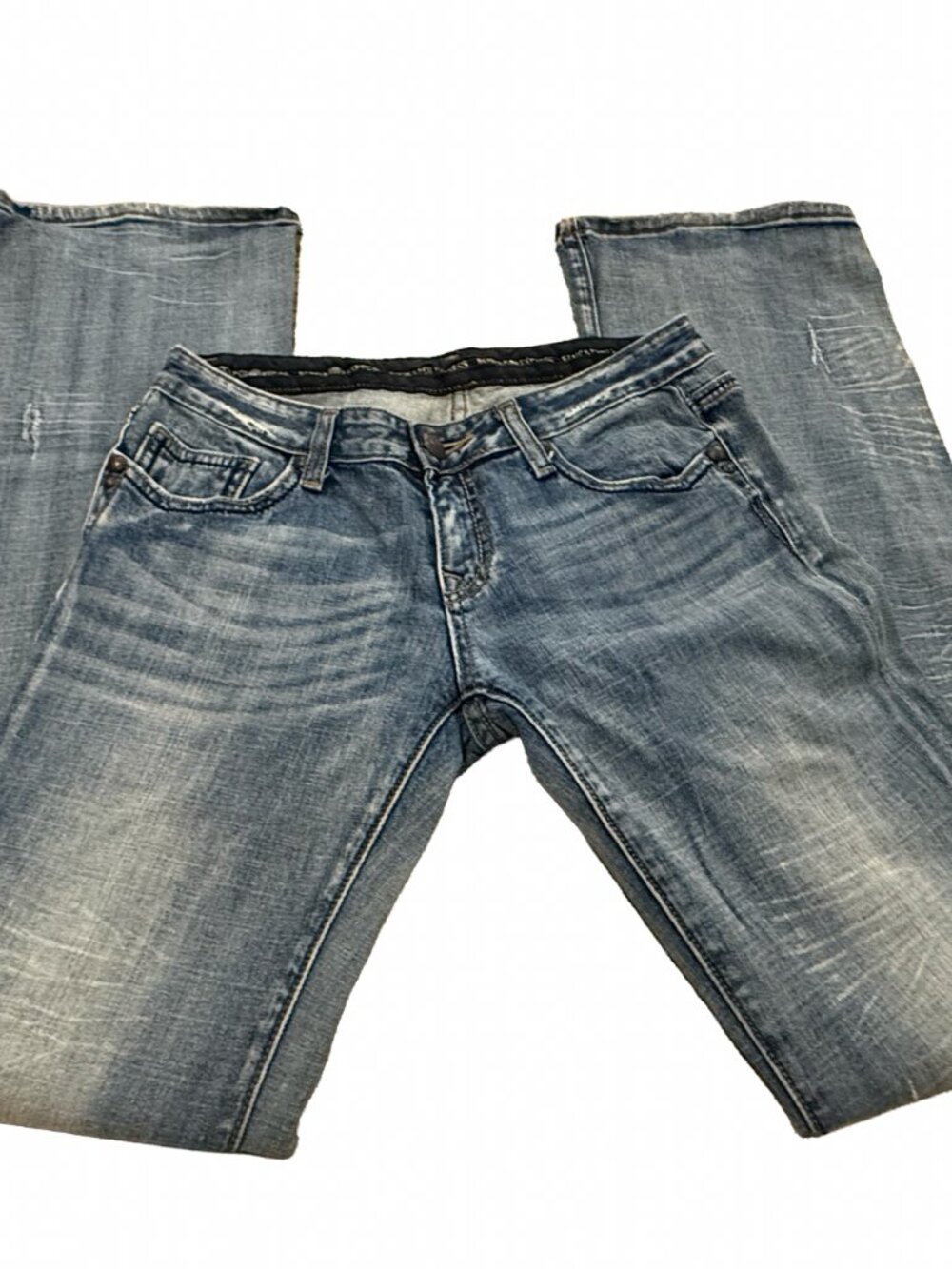 ReRock Rock & Republic For Express Bootcut Jeans Low Rise Distressed Denim 32x33